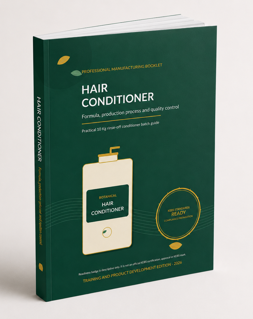Hair Conditioner Manufacturing Guide KEBS Standards